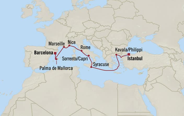 oceania cruise barcelona to istanbul